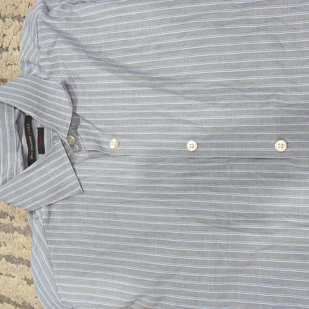 John Varvatos slim fit striped button up shirt
